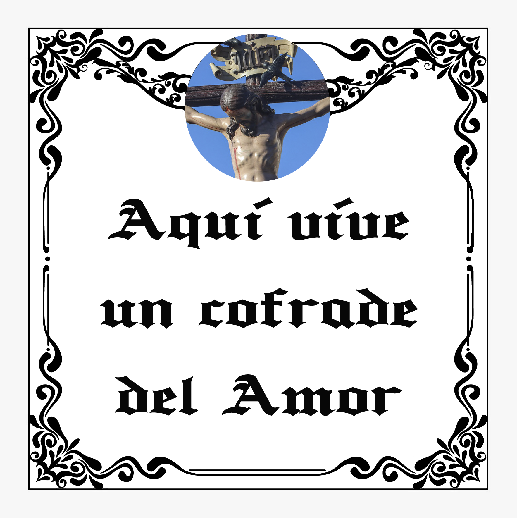Azulejos Aquí Vive Un Cofrade del Amor